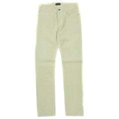 Tom Ford Men's Cream Corduroy Straight Fit Jeans