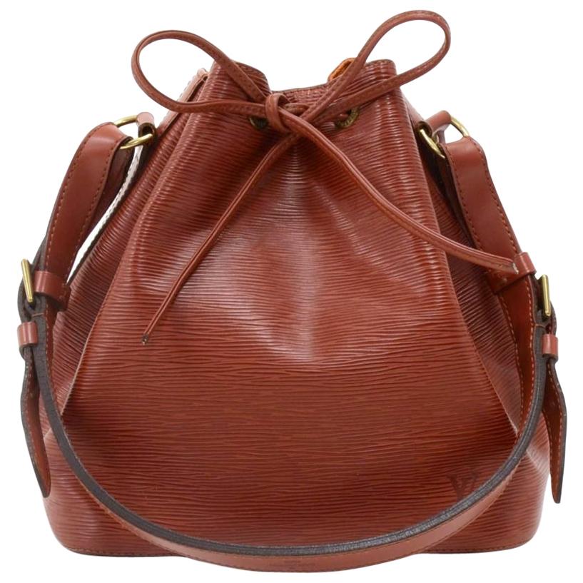 Vintage Louis Vuitton Petit Noe Brown Kenyan Fawn Epi Leather Shoulder Bag