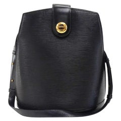 Retro Louis Vuitton Cluny Black Epi Leather Shoulder Bag