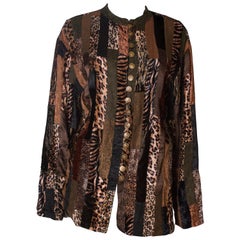 Animal print Vintage Velvet Jacket