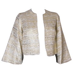 Gold and Silver Vintage Evening Jacket with Fluted Sleeves, 1970s