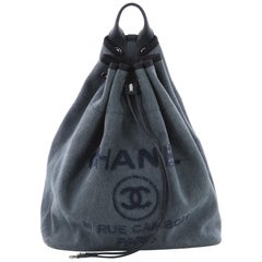 Chanel Deauville Backpack Canvas with Sequins Large