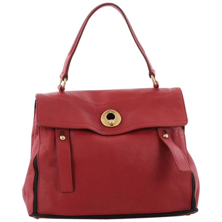 Saint Laurent Muse Two Handbag Leather with Canvas Medium