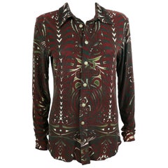 Jean Paul Gaultier Vintage Aboriginal Maori Tattoo Print Shirt 