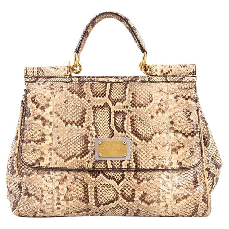 Dolce & Gabbana Large Miss Sicily Python Handbag 