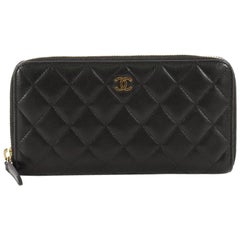 Chanel Quilted Lambskin Long Zip Around Wallet Chanel Quilted Lambskin Long Zip Around Wallet