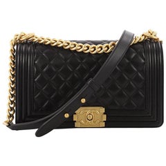 Chanel Boy Flap Bag Quilted Lambskin Old Medium