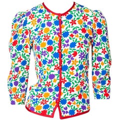Yves Saint Laurent Rive Gauche Floral Pattern Jacket