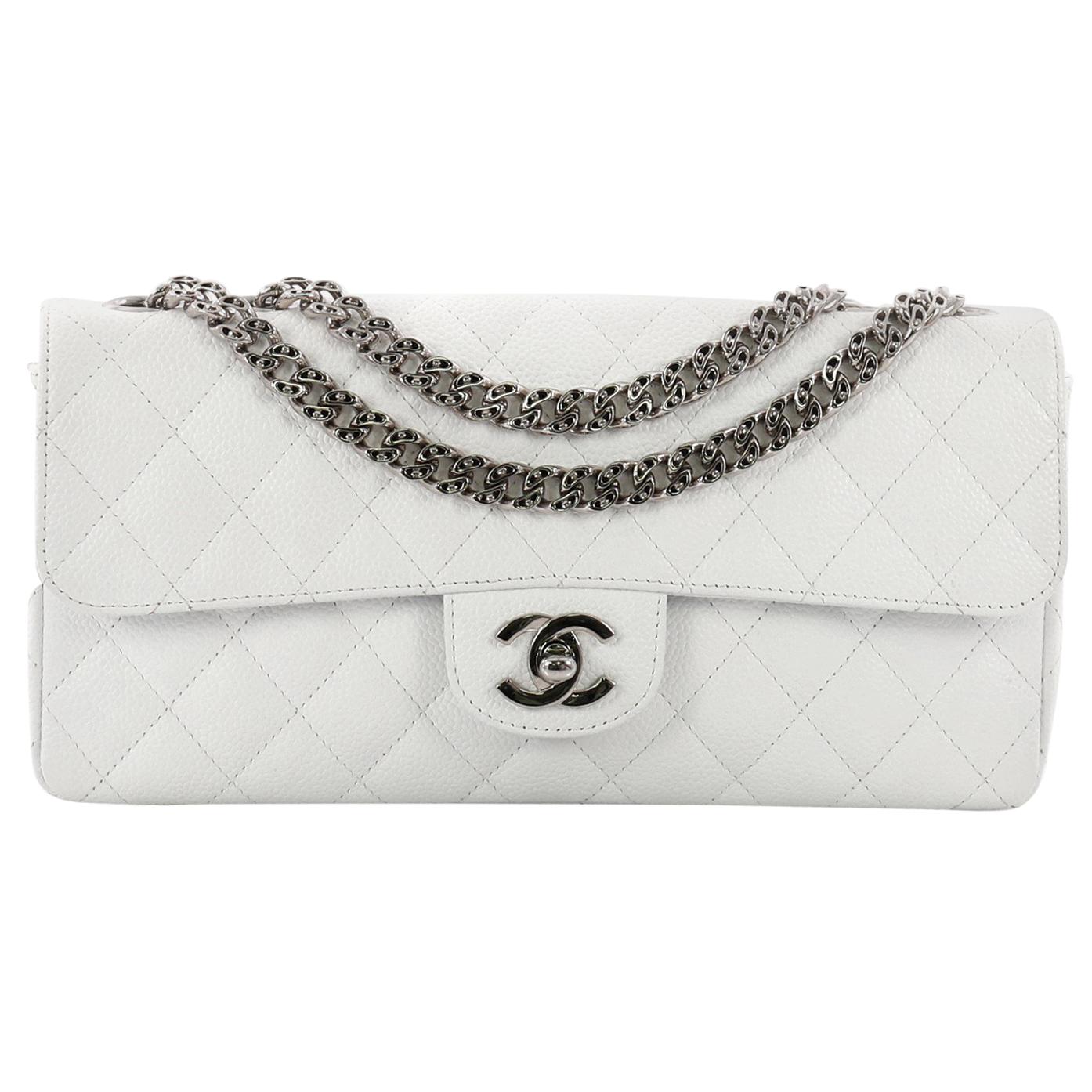 Chanel Bijoux Chain Flap Bag Quilted Caviar East West