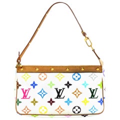 tas shoulder-bag Louis Vuitton Monogram Multicolor Pochette Accessories  White