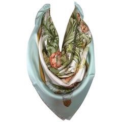 Hermes Light Blue Regina Silk Scarf 