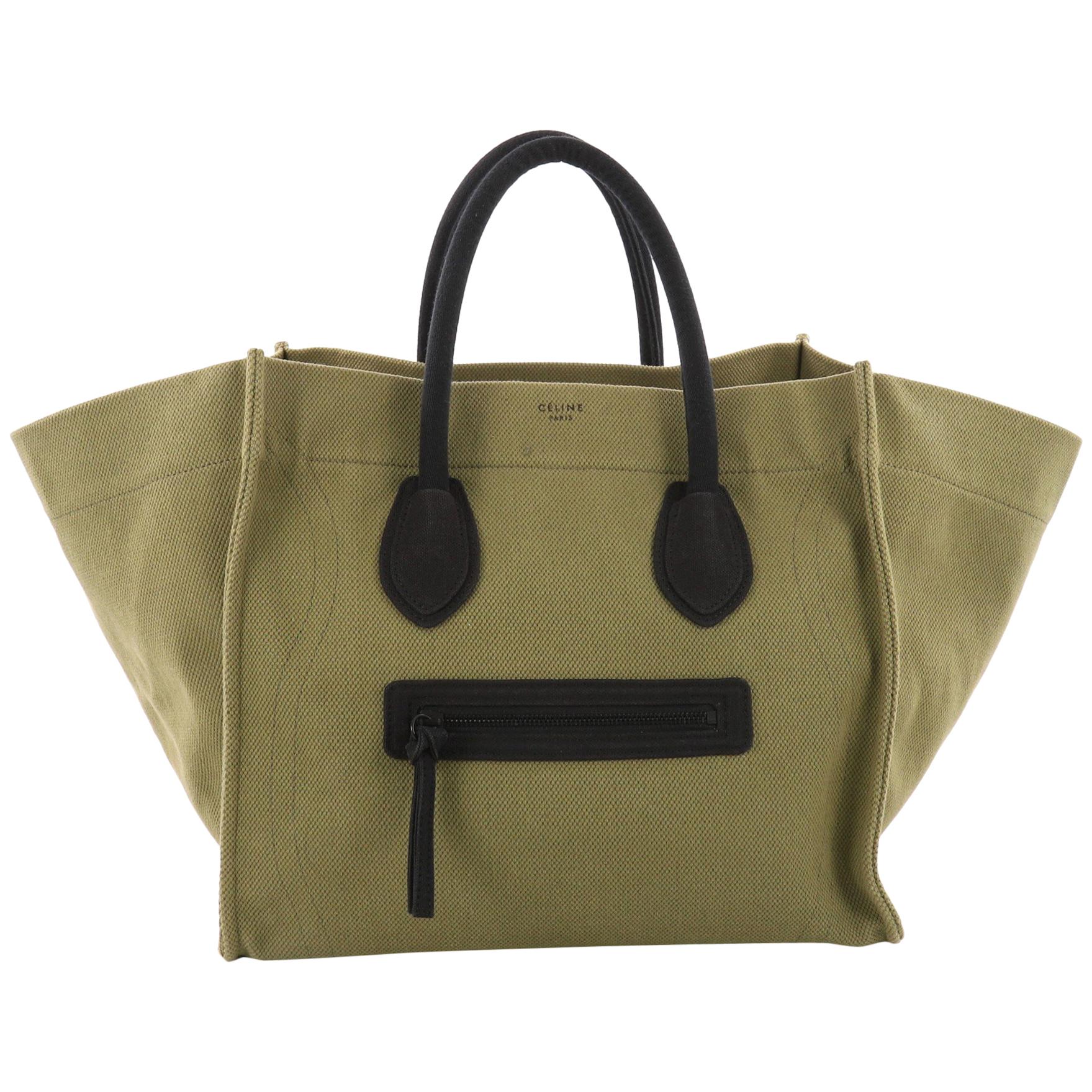 Celine Phantom Handbag Canvas Large