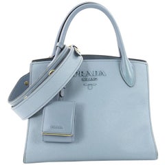 Prada Monochrome Tote Saffiano Leather with City Calfskin Small at 1stDibs