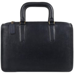 Vintage COACH c.1974 BONNIE CASHIN "Slim Satchel" Navy Blue Leather Top Handle Briefcase