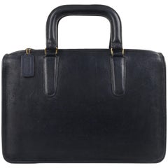 Retro COACH c.1974 BONNIE CASHIN "Slim Satchel" Navy Blue Leather Top Handle Briefcase