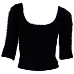 Pull court en angora noir Roberto Cavalli