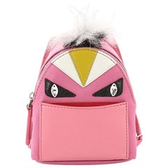 Fendi Monster Backpack Charm Nylon and Leather Micro