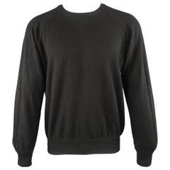 Gucci Black Knitted Cashmere Crewneck Raglan Sleeve Pullover Sweater
