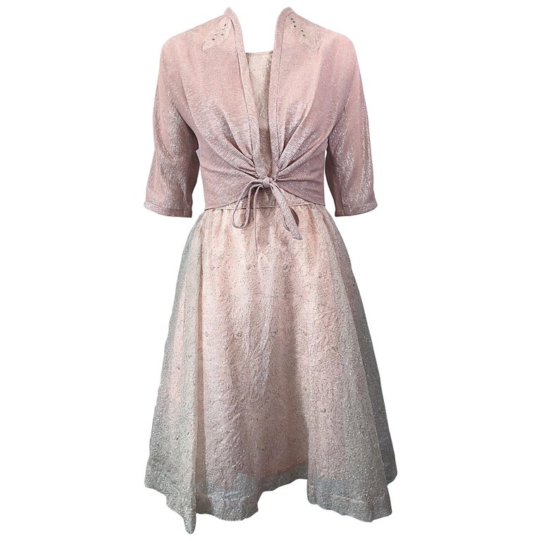 open lace back dress Pink 1950s Ice-Cream Sweetheart Neck Dress main image 0