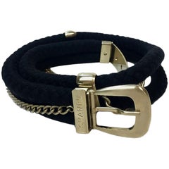 Chanel Black Rope Matte Gilt Metal Belt 