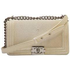 Chanel Ecru Galuchat Medium Size Boy Bag