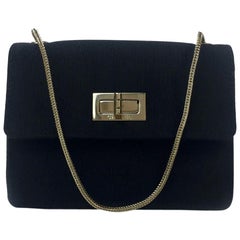 Chanel Black Fabric Mini 2.55 Bag 