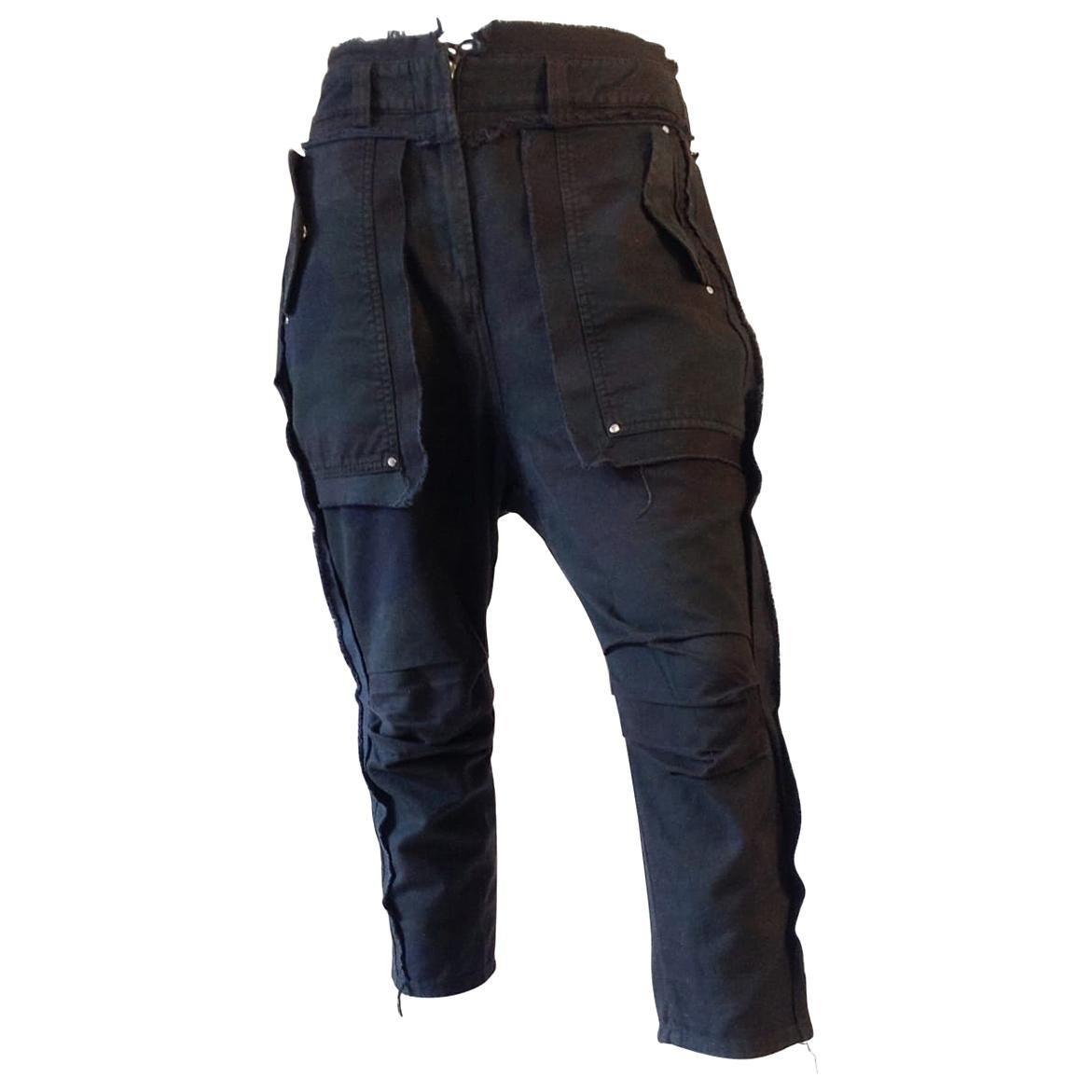 Gianfranco Ferré drop crotch black jeans, c 2010 For Sale