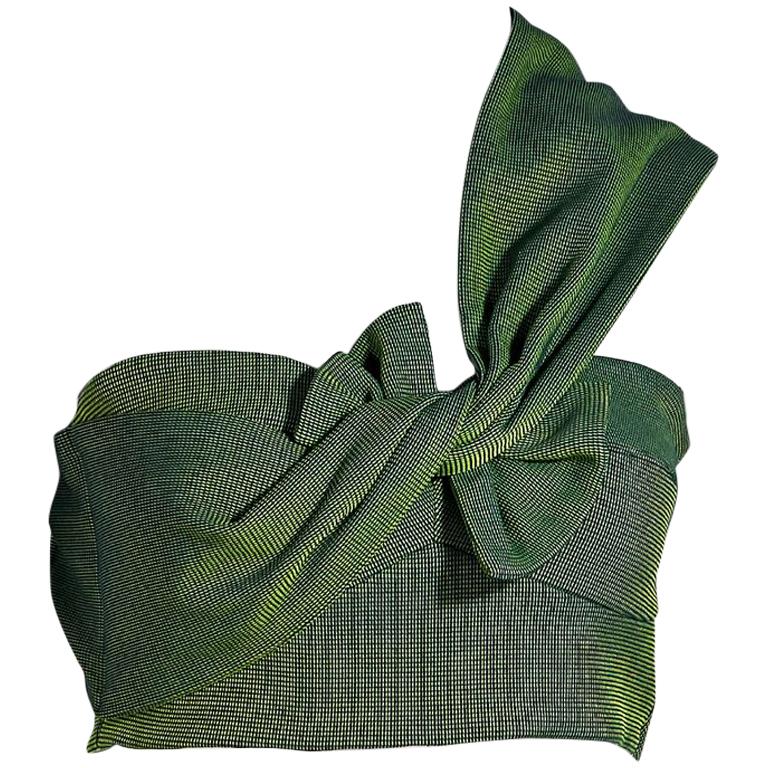 Green Maticevski One-Shoulder Crop Top