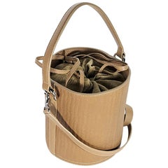 Tan Meli Melo Leather Santina Mini Bucket Bag