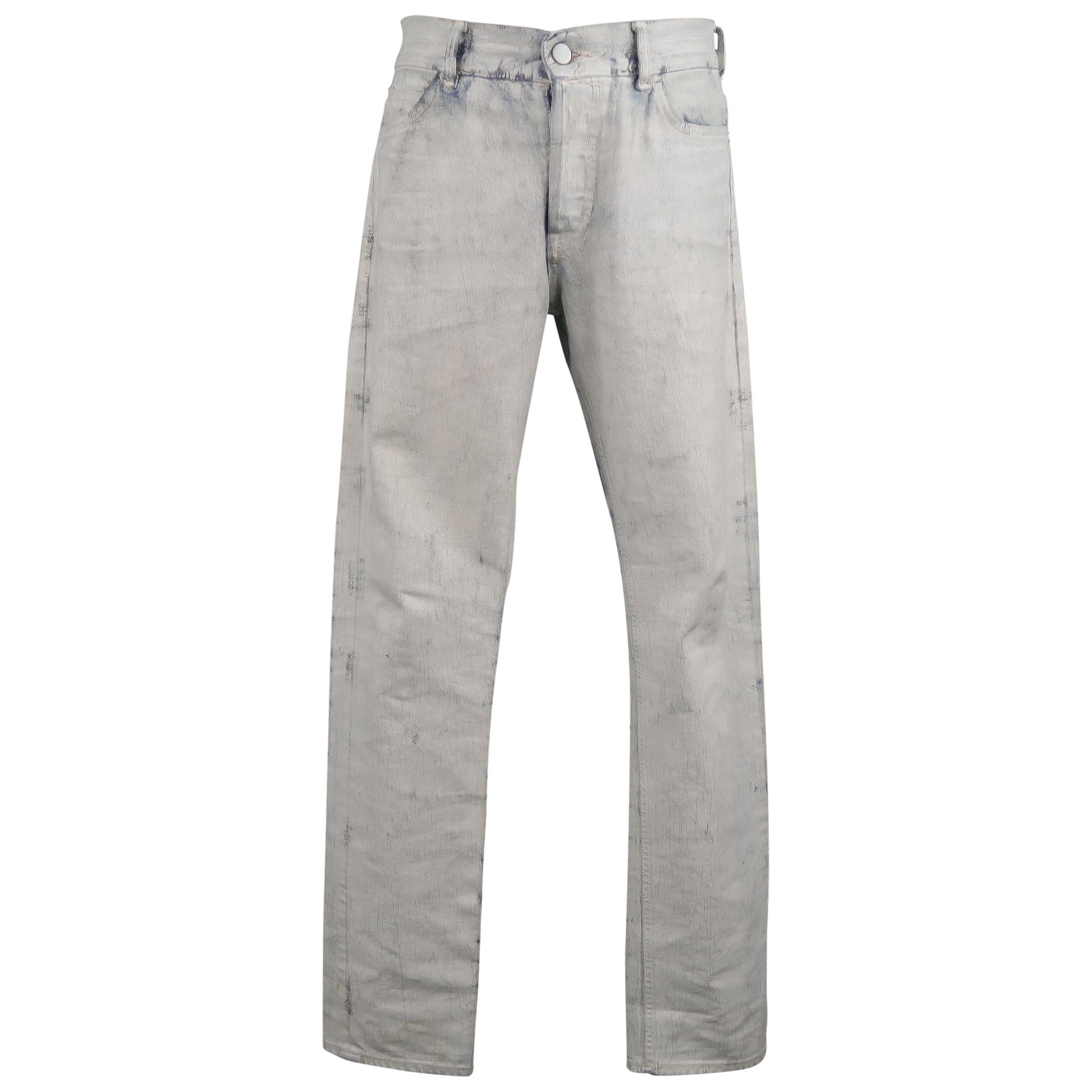 Maison Martin Margiela White Painted Denim Jeans