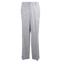 Ralph Lauren Blue and White Casual Seersucker Pants
