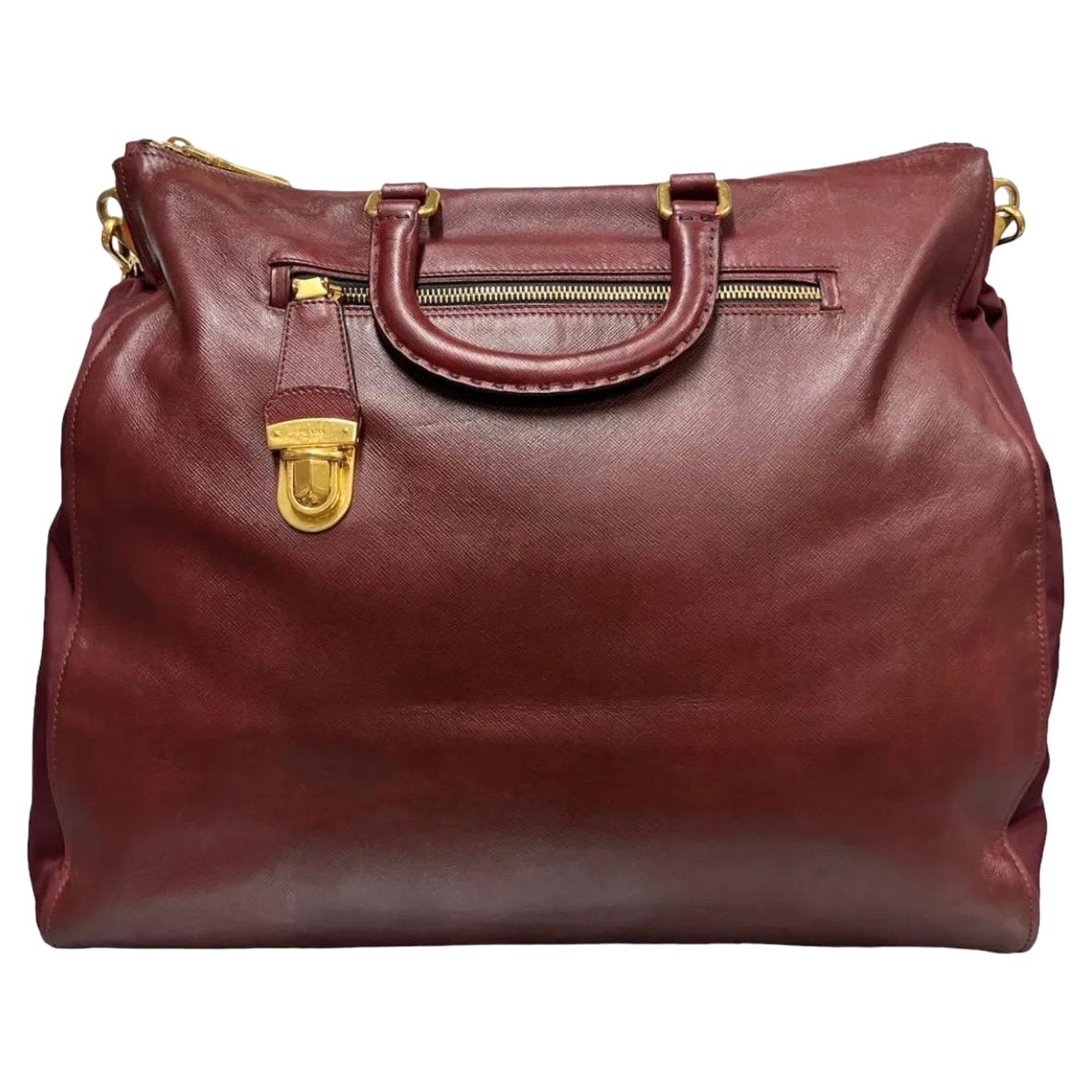 Prada Bordeaux Leather Shoulder Bag