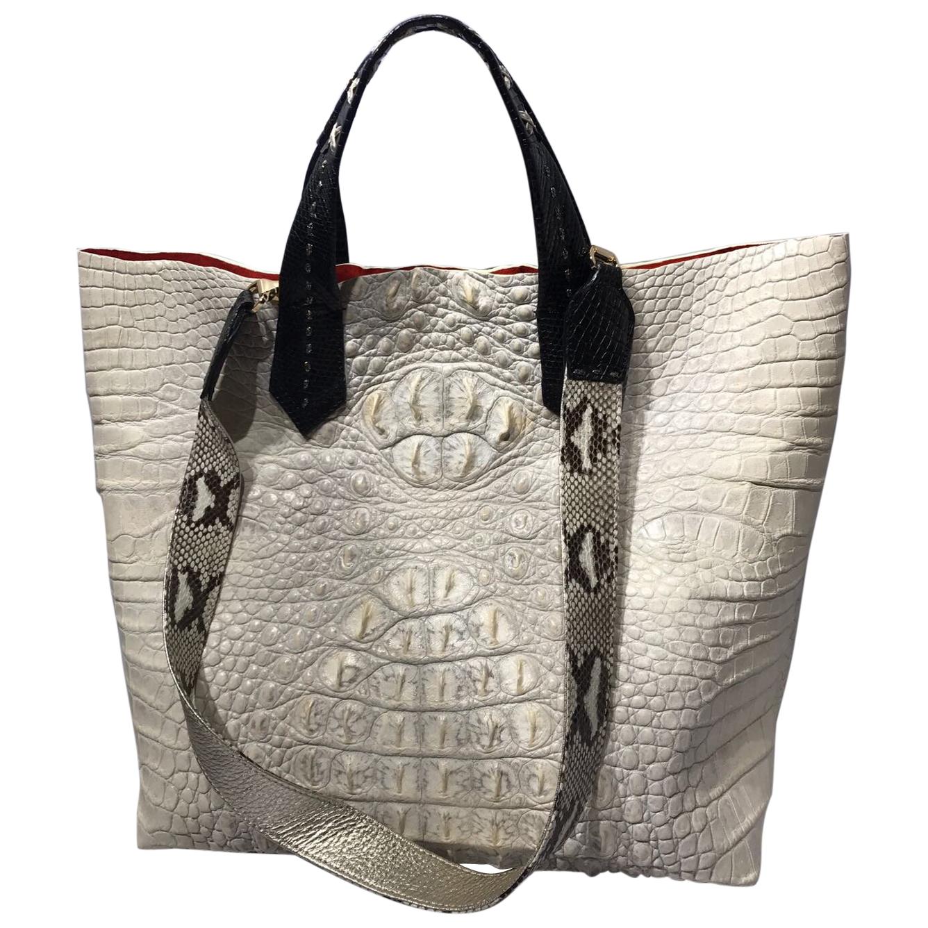 Ana Crocodile tote bag with sling  For Sale