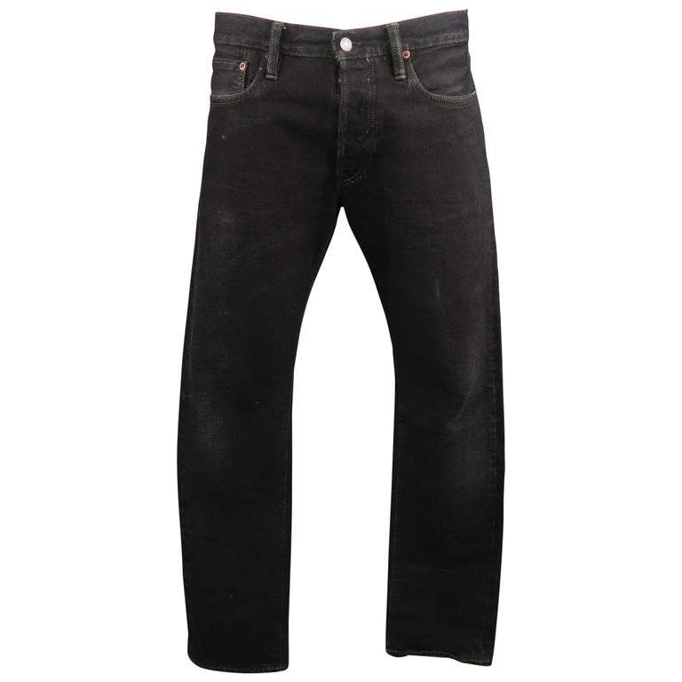 RRL by Ralph Lauren Black Washed Selvedge Denim Jeans at 1stDibs rrl