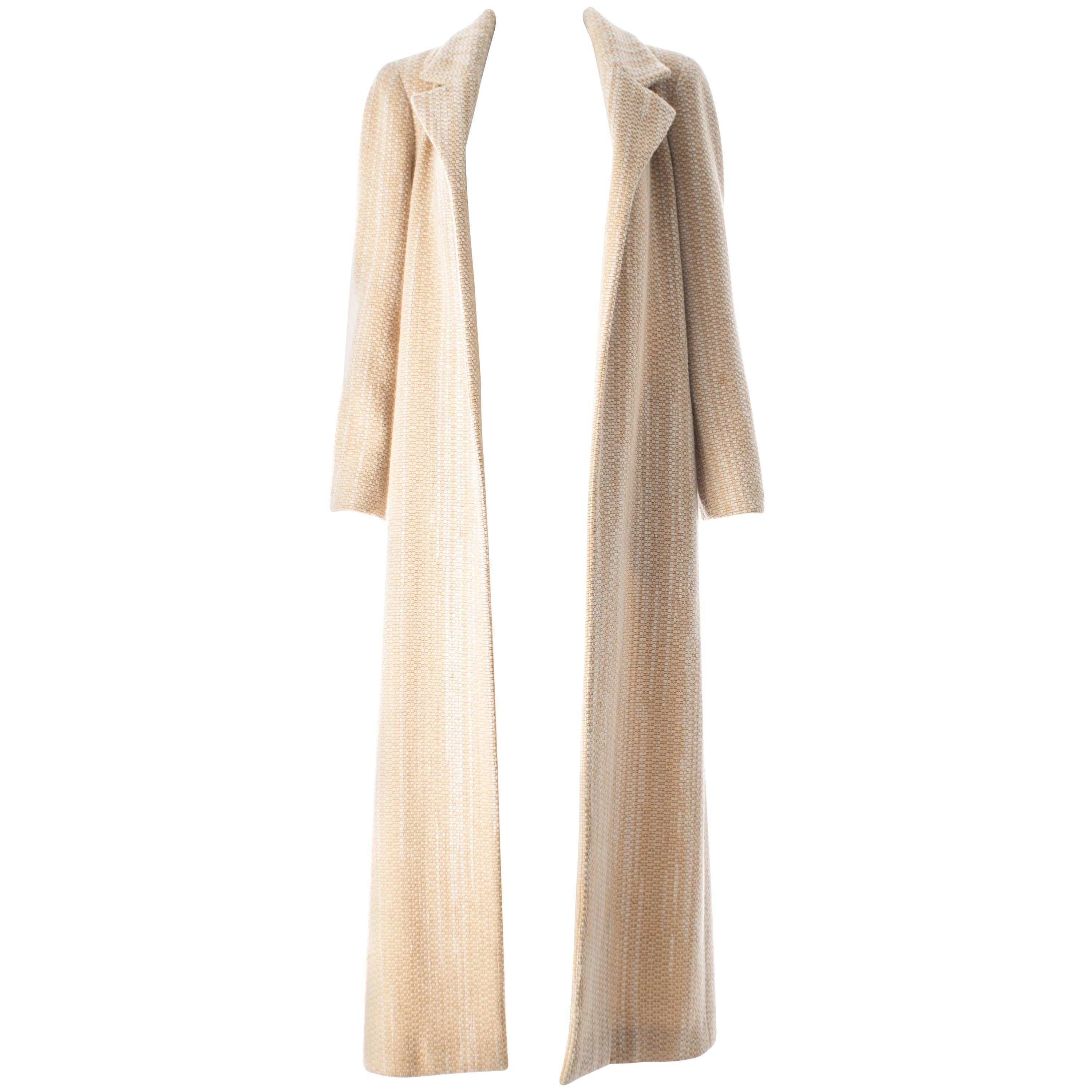 Chanel cream tweed maxi coat, A / W 2001