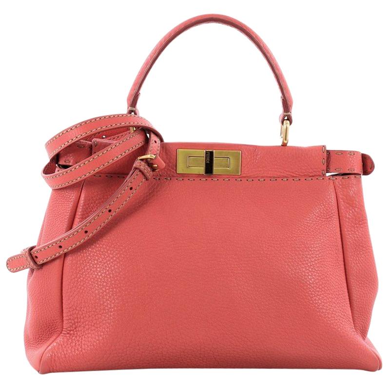 Fendi Selleria Peekaboo Handbag Leather Regular 