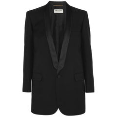 Saint Laurent Satin-Trimmed Wool Gabardine Tuxedo Jacket