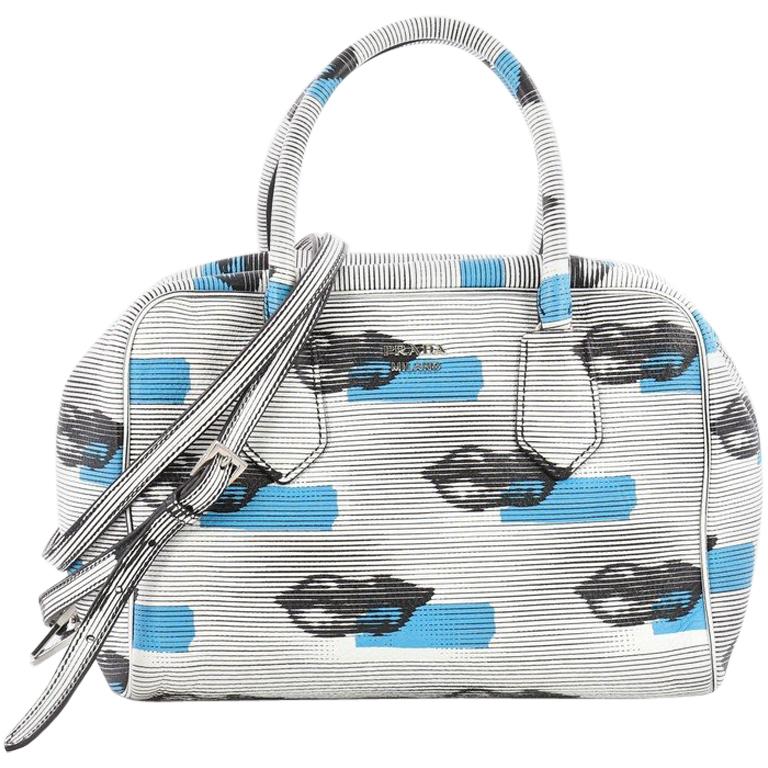 Prada Inside Bauletto Bag Printed Vitello Daino Medium at 1stDibs