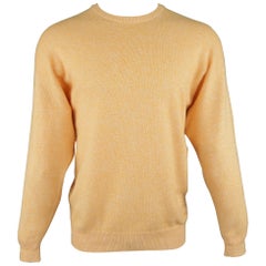 Neiman Marcus Yellow Heather Cashmere / Cotton Pullover