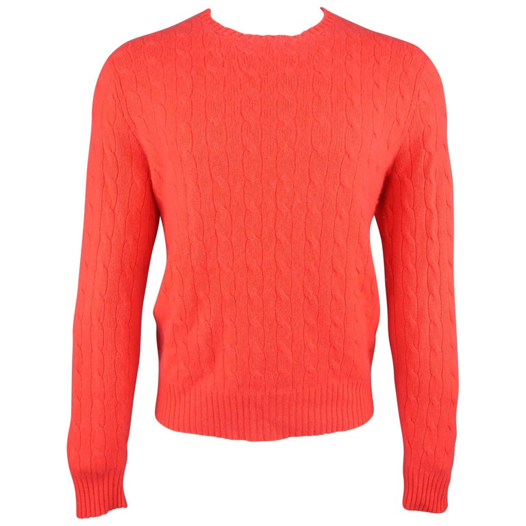 Ralph Lauren Red Knit Cashmere Sweater at 1stdibs
