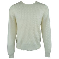 Retro Ralph Lauren Off White Cable Knit Cashmere Sweater