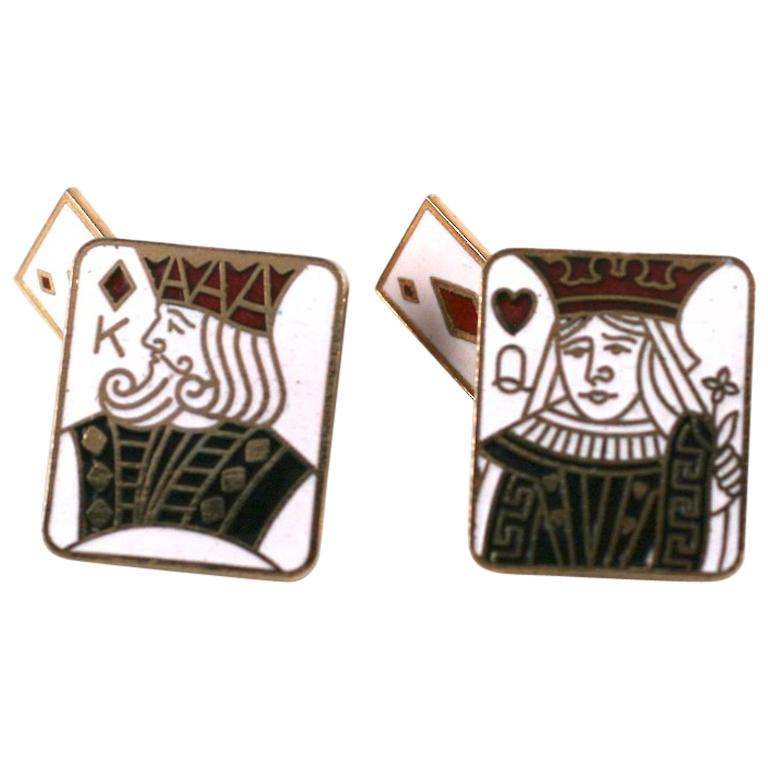 Enamel King and Queen Cufflinks