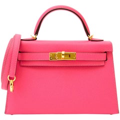 Hermès Kelly II Mini Veau Epsom Rose Azalee GHW Bag