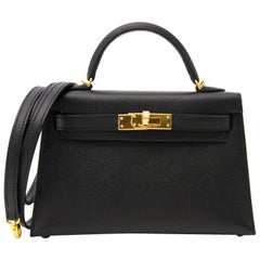 Hermes Kelly Mini II 20cm black epsom GHW Bag