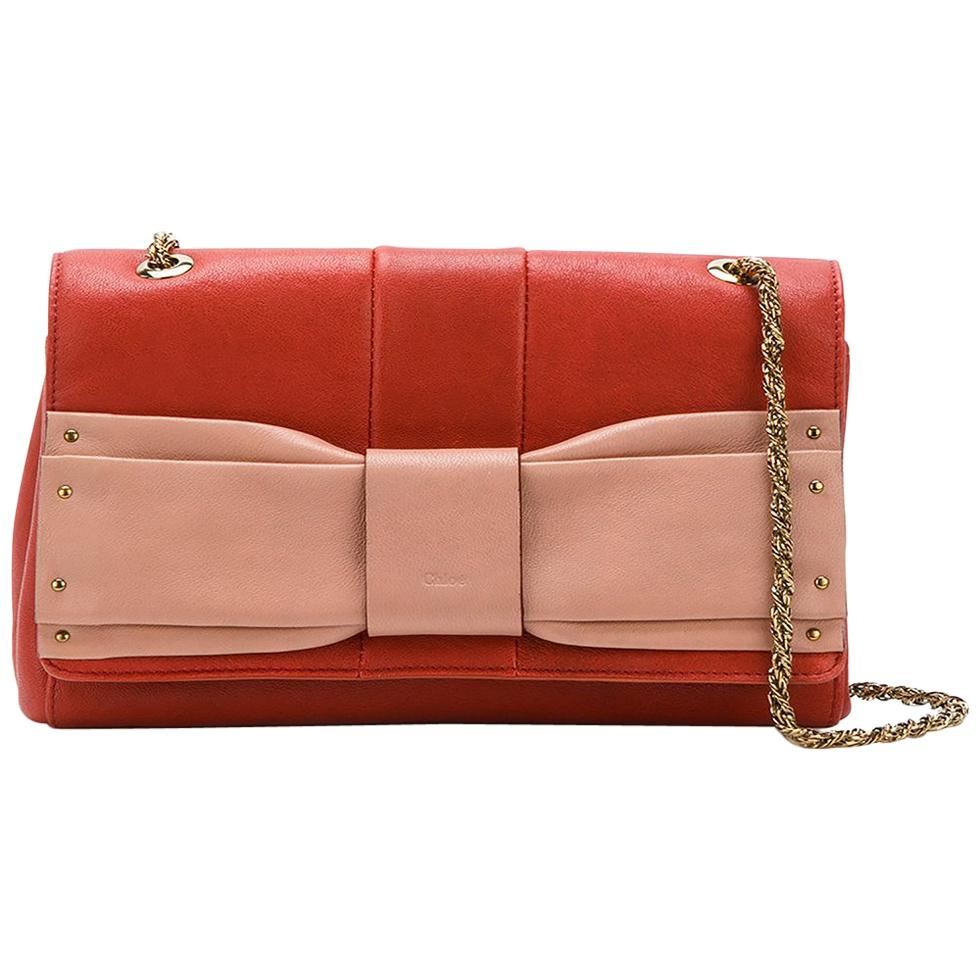 Chloé June Bow-Embellished Leather Bag
