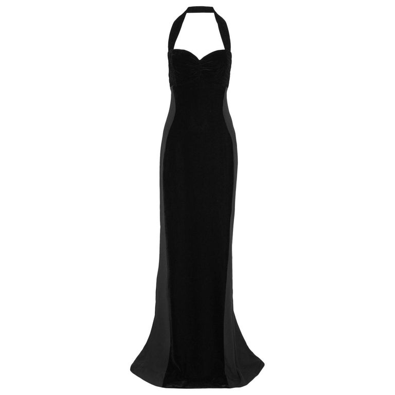 Stella McCartney Ruched Velvet and Cady Halterneck Gown at 1stDibs