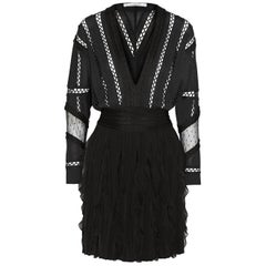 Givenchy Ruffled Silk Chiffon-Trimmed Jersey Mini Dress