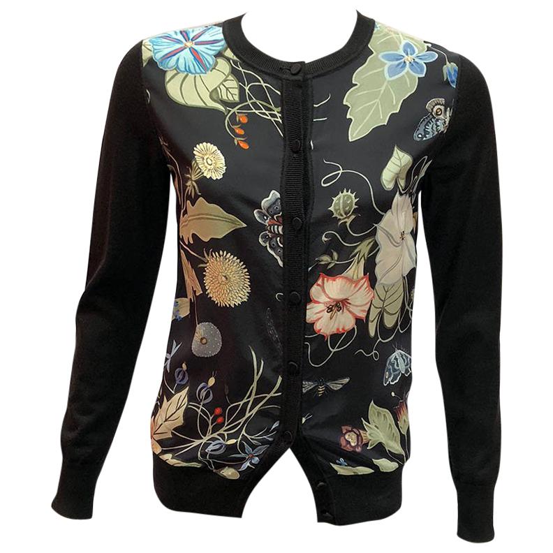 floral silk cardigan