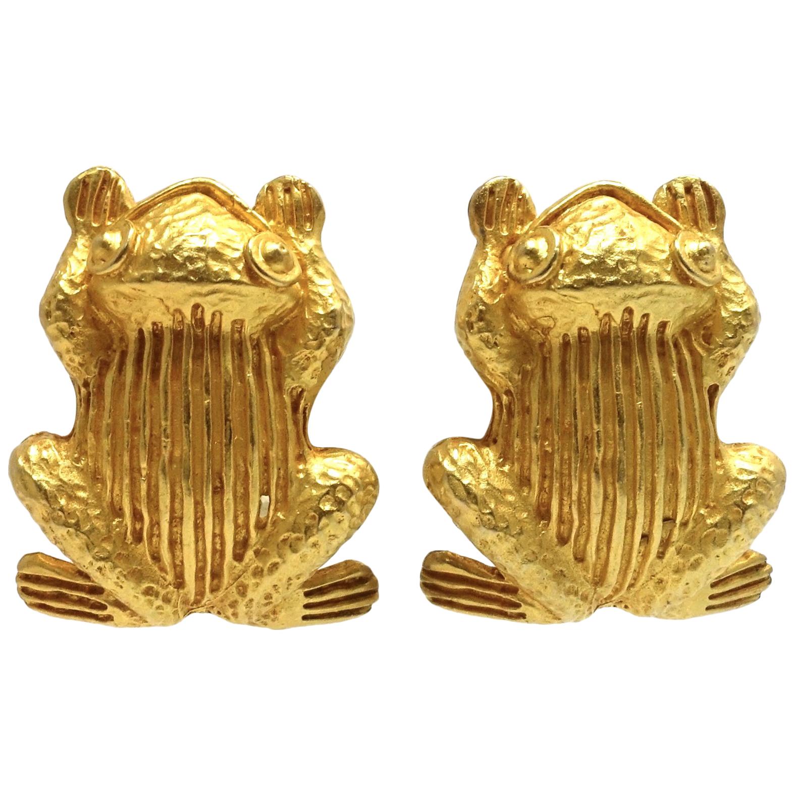 Dominique Aurientis Vintage Frog Earrings