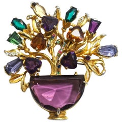 Floral Vintage Brooch attributed to DeRosa 